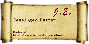Jassinger Eszter névjegykártya